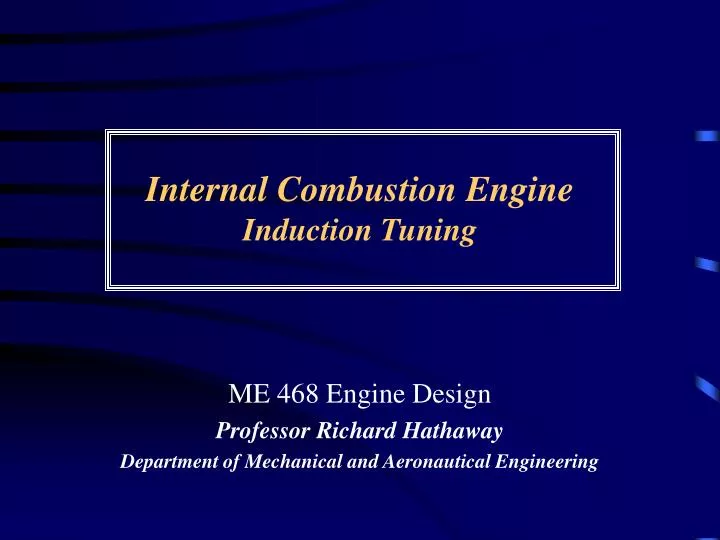 internal combustion engine induction tuning