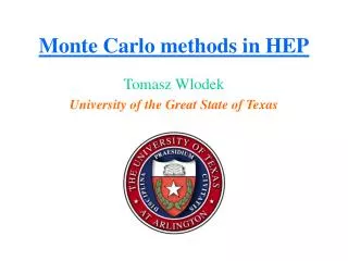 Monte Carlo methods in HEP
