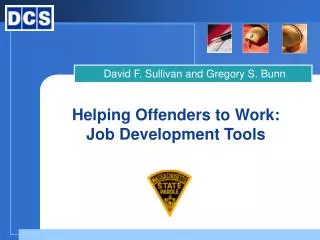 Helping Offenders to Work: Job Development Tools