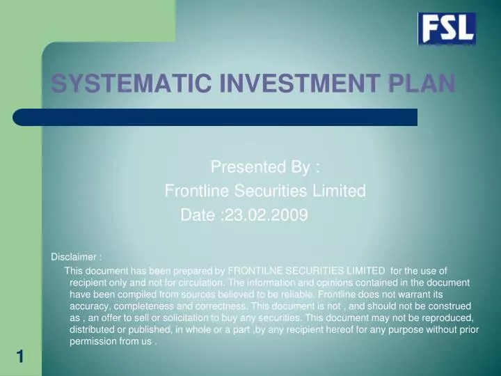 systematic investment plan