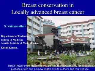 Breast conservation in Locally advanced breast cancer