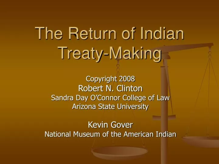 the return of indian treaty making