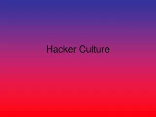 Hacker Culture