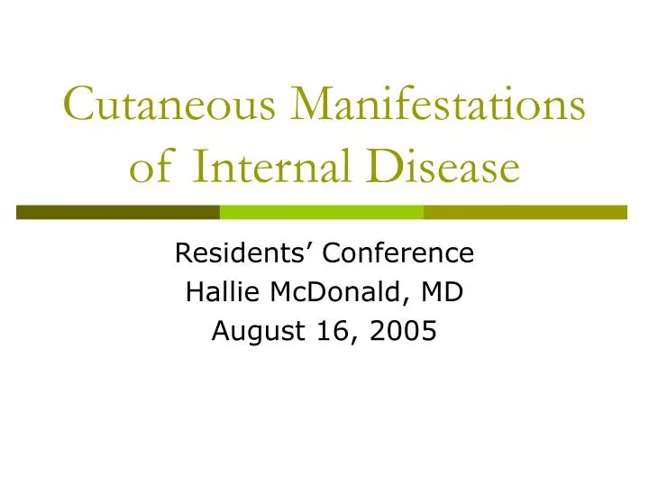 cutaneous manifestations of internal disease