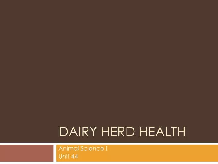 dairy herd health