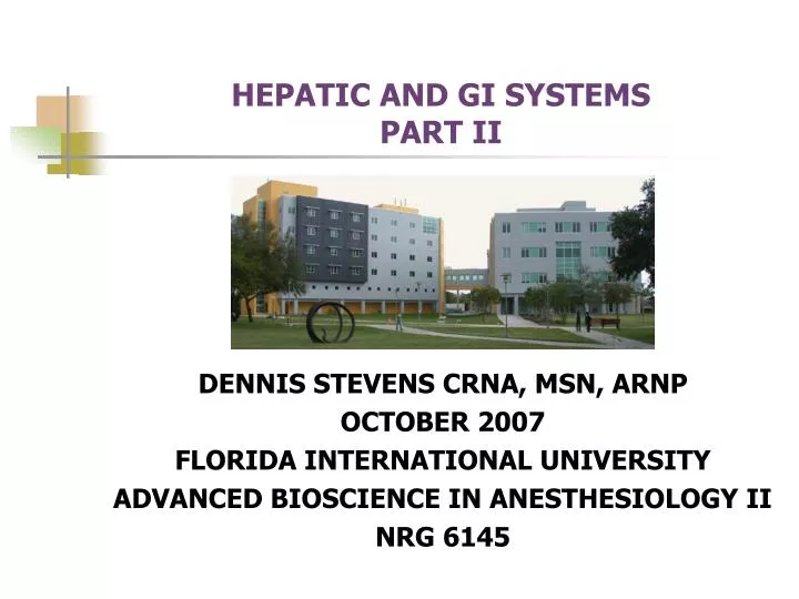 hepatic and gi systems part ii