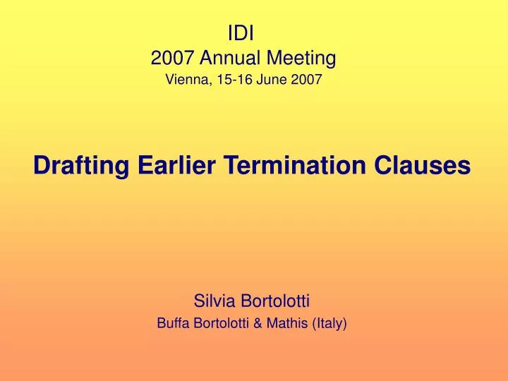 drafting earlier termination clauses silvia bortolotti buffa bortolotti mathis italy