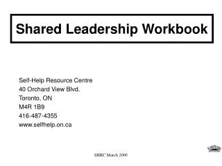 Shared Leadership Workbook