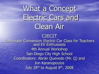 What a Concept Electric Cars and Clean Air