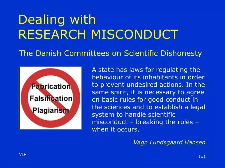 dealing with research misconduct