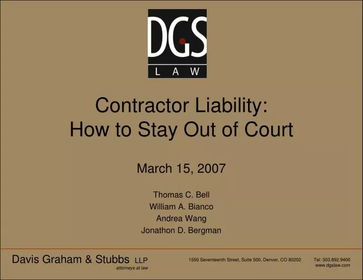 contractor liability how to stay out of court