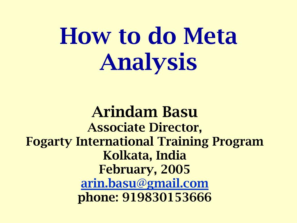 PPT - How to do Meta Analysis PowerPoint Presentation, free download ...