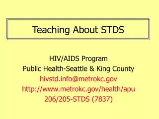 Teaching About STDS