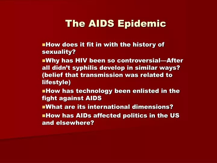 the aids epidemic