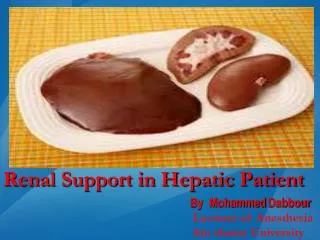 Renal Support in Hepatic Patient