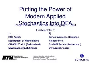 Putting the Power of Modern Applied Stochastics into DFA