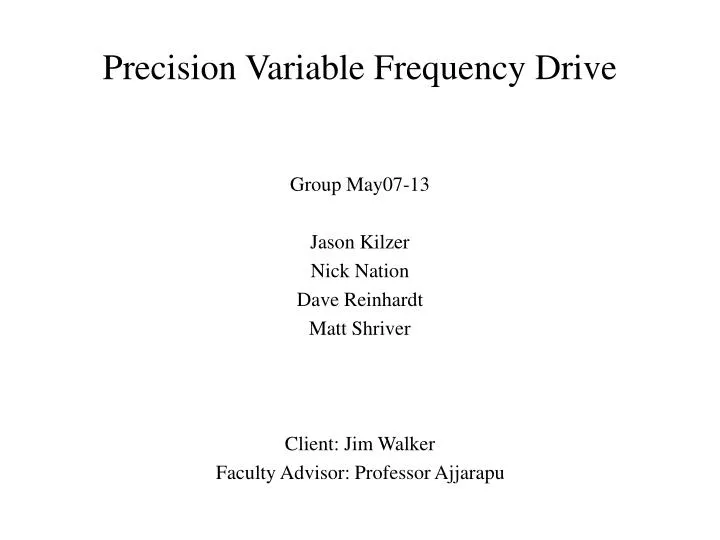 precision variable frequency drive