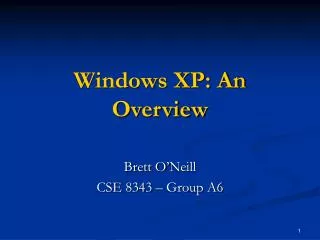 Windows XP: An Overview
