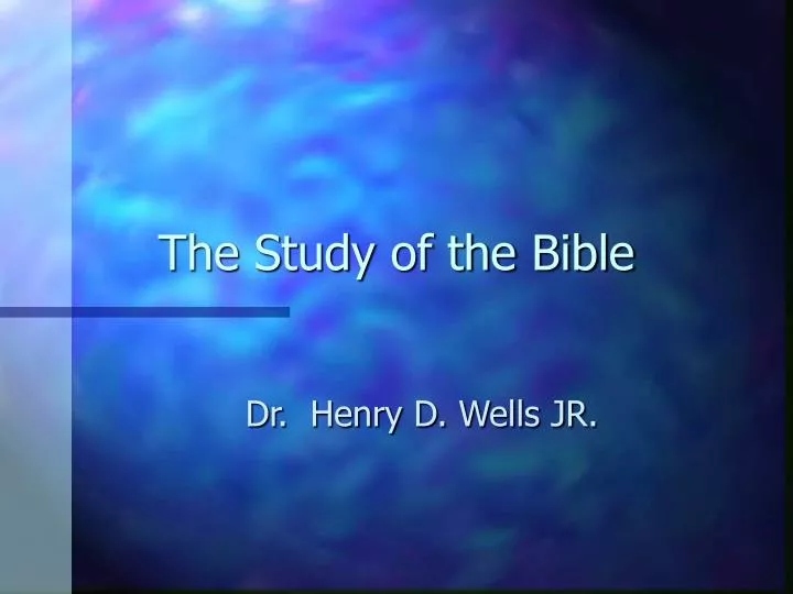 the study of the bible