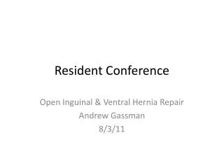 Resident Conference