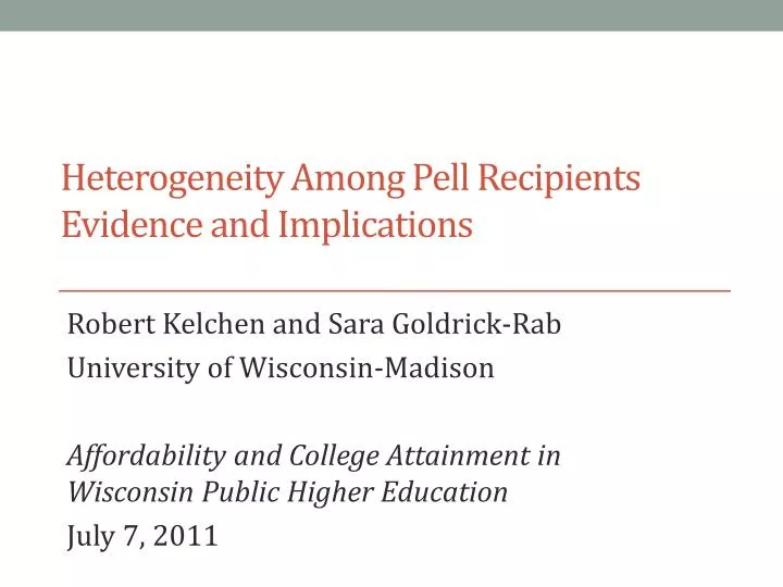 heterogeneity among pell recipients evidence and implications