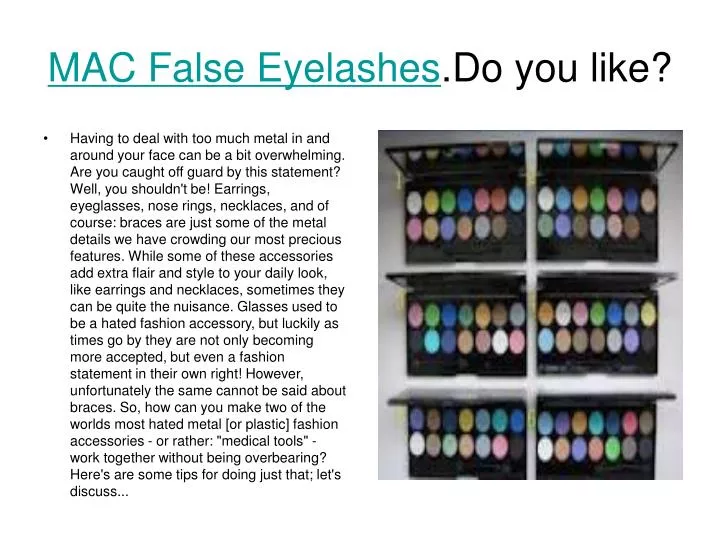 mac false eyelashes do you like