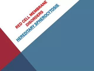 Red cell Membrane Disorders Hereditary Spherocytosis
