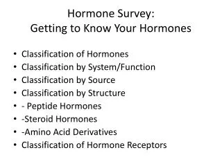 Hormone Survey: Getting to Know Your Hormones