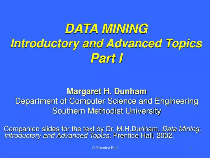 data mining introductory and advanced topics part i