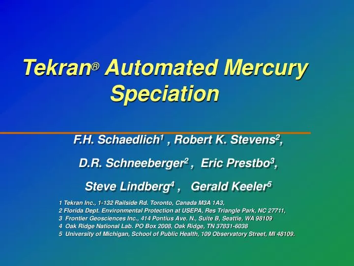 tekran automated mercury speciation