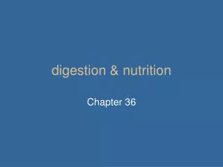 digestion &amp; nutrition