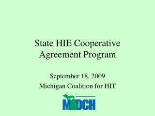 State HIE Cooperative Agreement Program