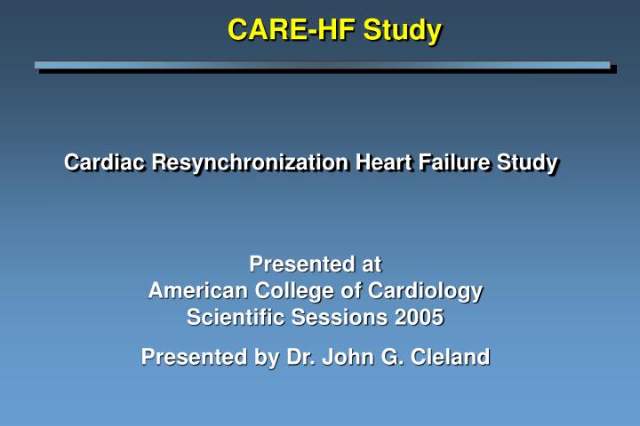 cardiac resynchronization heart failure study