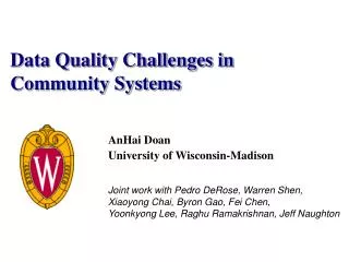 Data Quality Challenges in Community Systems
