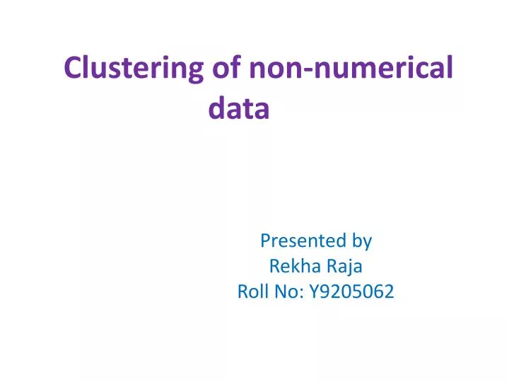clustering of non numerical data