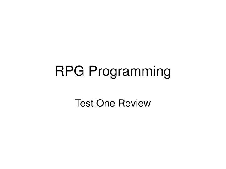 rpg programming