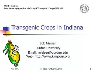 Transgenic Crops in Indiana