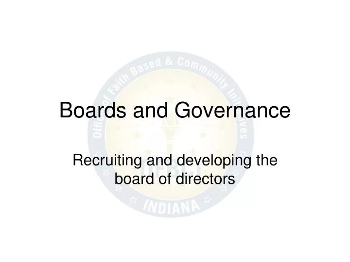 boards and governance