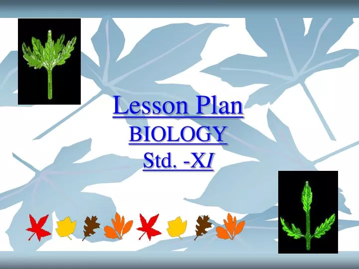 lesson plan biology std x i