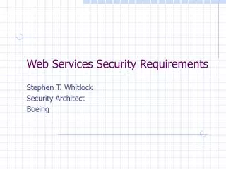 Web Services Security Requirements
