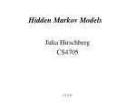 Hidden Markov Models - slide 1