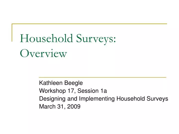 household surveys overview