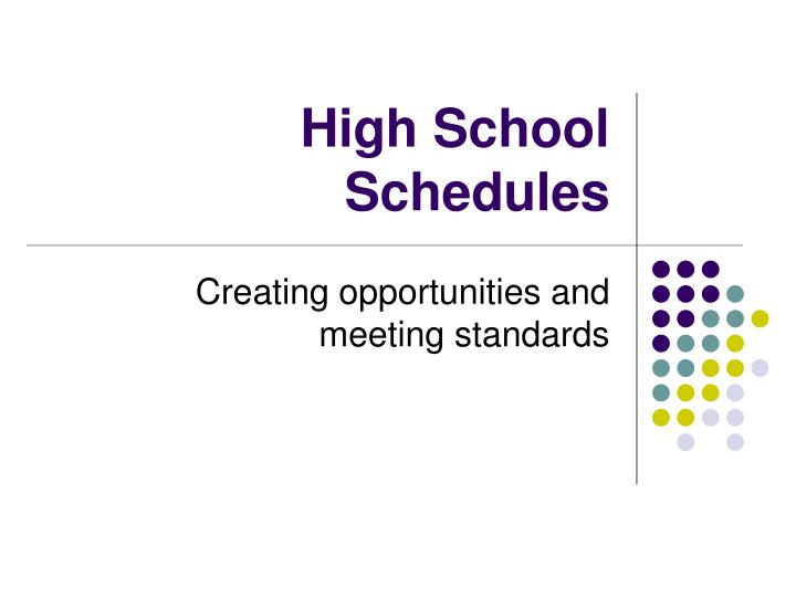 high school schedules