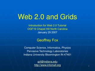 Web 2.0 and Grids