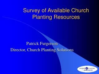 Survey of Available Church Planting Resources