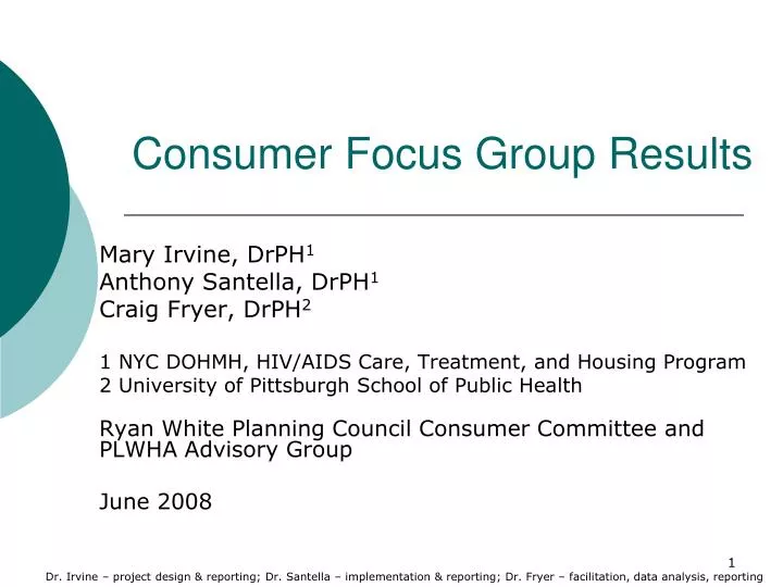 consumer focus group results