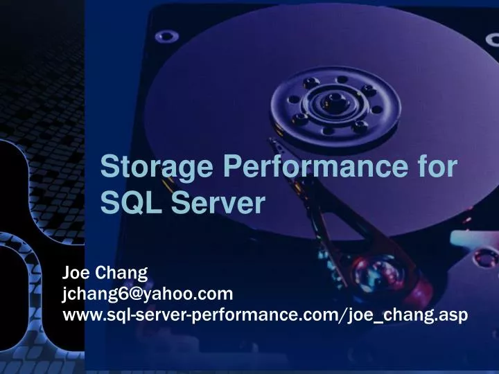 storage performance for sql server