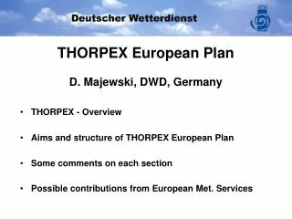THORPEX European Plan D. Majewski, DWD, Germany