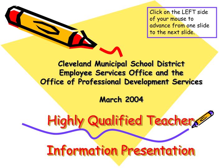 highly qualified teacher information presentation