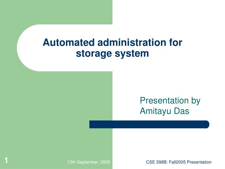 automated administration for storage system